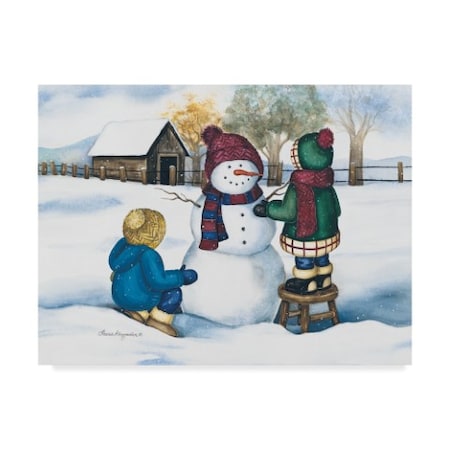 Laurie Korsgaden 'Snowman Children' Canvas Art,18x24